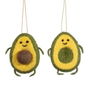 Avocuddle Avocado Felt Hanging Decoration Set of 2