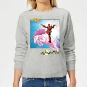 Marvel Deadpool Unicorn Battle Womens Sweatshirt - Grey - L