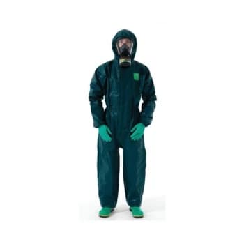 Green Coveralls Hooded Size M - Ansell