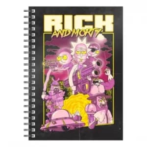 Rick & Morty Notebook Retro Poster