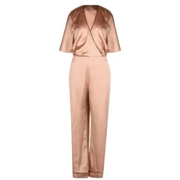 Biba Batwing Jumpsuit Rose Gold 18 - Rose Gold
