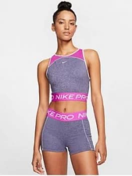 Nike Training Space Dye Crop Top - Cerulean , Cerulean Size M Women