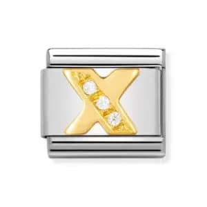 Nomination Classic Gold & CZ Letter X Charm