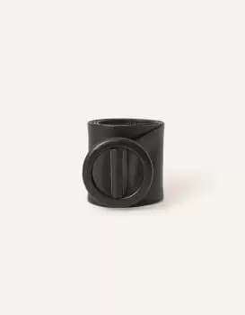 Accessorize Womens Leather Soft Wide Waistbelt Black