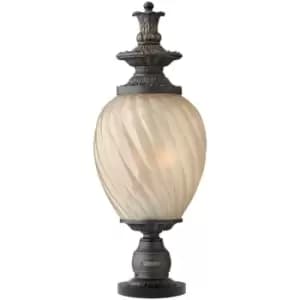 Elstead Montreal - 3 Light Outdoor Pedestal Light Aged Iron IP44, E14