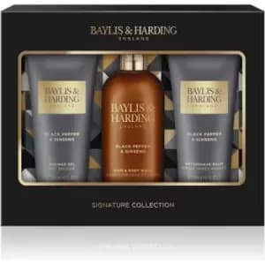 Baylis & Harding Signature Mens Black Pepper & Ginseng Luxury Bathing Trio Gift Set