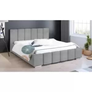 Lemela Bed Double Plush Velvet Silver