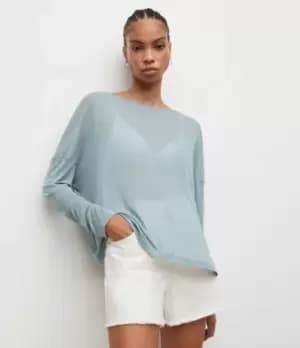 AllSaints Womens Francesco Rita T-Shirt, Dusk Blue, Size: L