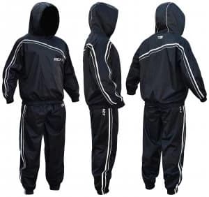 RDX Nylon Medium Sauna Sweat Suit - Black.