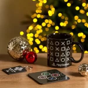PlayStation Mug, Coaster and Keychain Set Blue