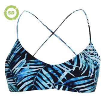 SoulCal Tie Back Bikini Top - Black Palm Prnt