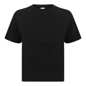 Skinni Fit Womens/Ladies Cropped Boxy T-Shirt (XS) (Black)
