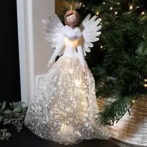 52cm LED White Christmas Angel Battery Powered Doll Decoration Ornament