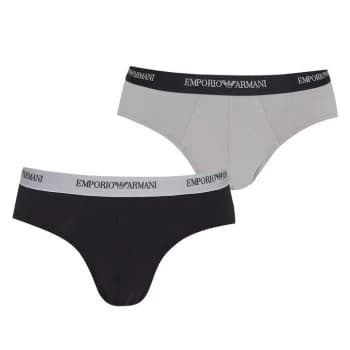 Emporio Armani 2 Pack Essential Briefs Grey/Black Size L Men