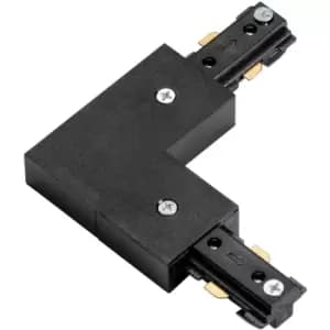 Commercial Track Light L Corner Connector - 107mm x 107mm - Black PC Rail System
