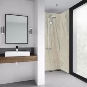 Mermaid Byzantine Laminate Shower Wall Panel Tongue & Groove 2420mm x 1185mm in Marble