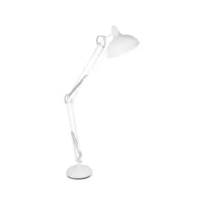 Matt White Metal Task Floor Lamp