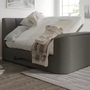 Copenhagen Upholstered Ottoman tv Bed Foley Grey - King Size Bed Frame Only - Grey