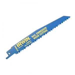 IRWIN Sabre Saw Blade for Nail Embedded Wood 956R 225mm Pack of 5