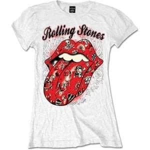 The Rolling Stones - Tattoo Flash Womens X-Large T-Shirt - White