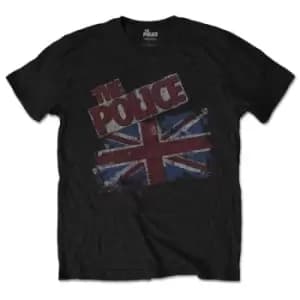 The Police - Vintage Flag Unisex X-Large T-Shirt - Black