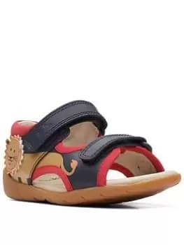 Clarks Toddler Zora Jungle Sandal, Navy/Red, Size 4 Younger