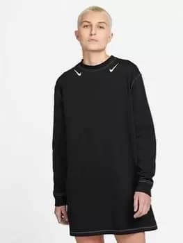 Nike NSW Swoosh Long Sleeve Dress - Black, Size S, Women