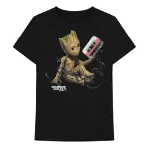 Marvel Comics - Guardians of the Galaxy Groot with Tape Unisex Large T-Shirt - Black