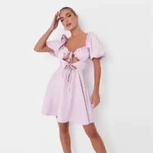 Missguided Satin Cut Out Mini Dress - Purple
