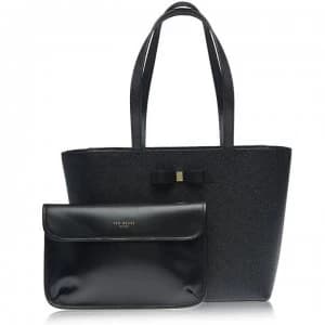 Ted Baker Ted Jjesica Bow Leather Shopper Bag - Black