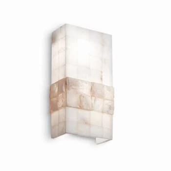 Stones 2 Light Up & Down Large Wall Light Amber with Alabaster Glass, E27