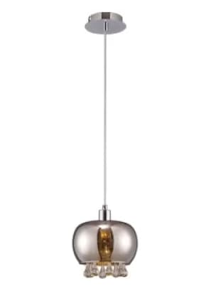 Pandora Dome Ceiling Pendant E14 Mirrored Glass, Polished Chrome, Clear Glass