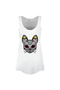 Sugar Skull Kitten Vest Top