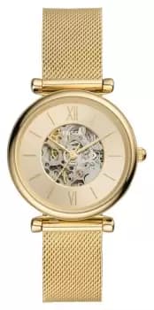 Fossil ME3250 Carlie Automatic (35mm) Gold Cut-Out Dial / Watch