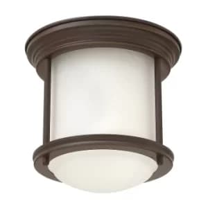 Hinkley Hadrian 1 Light Flush Mount Oil Rubbed Bronze with Opal Glass IP44