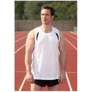 PT Mens Running Vest (White/Black/Silver) 30-32"