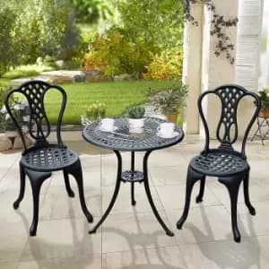 Alfresco Aluminium Garden Bistro Set, black