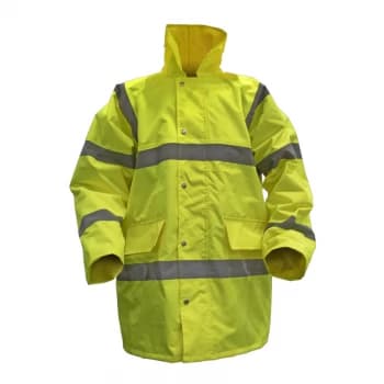 Hi-vis Yellow Motorway Jacket with Quilted Lining - X-Large
