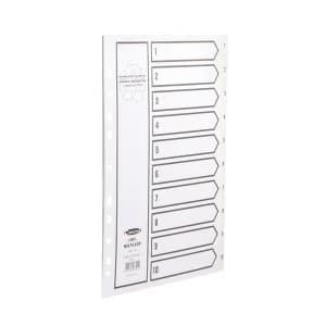 Concord A4 Index 1 10 Recycled Card Multipunched 180gsm White