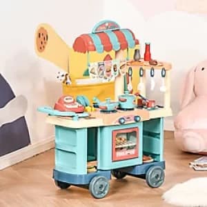 HOMCOM Kid Fast Food Shop Playset 350-090 905mm 330 mm 795mm Multicolour