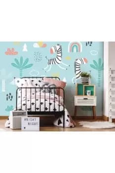 Dancing Zebras Wall Mural