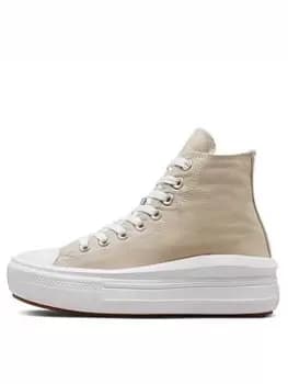 Converse Chuck Taylor All Star Move Platform Hi-Tops - Beige, Beige, Size 4, Women