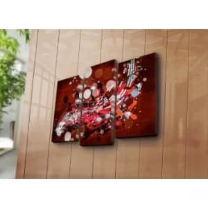 3PATK-98 Multicolor Decorative Canvas Painting (3 Pieces)