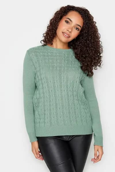M&Co Cable Knit Jumper Green