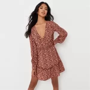 Missguided Tiered Skater Mini Dress Floral - Multi