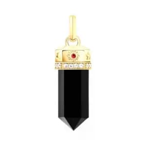 THOMAS SABO Gold Plated Cosmic Symbols Onyx Hexagon Pendant