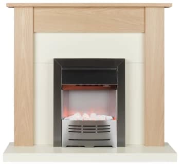 Beldray Earlesworth 2kW Electric Fire Suite - Oak & Ivory