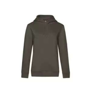 B&C Womens/Ladies Queen Hoodie (L) (Khaki Green)