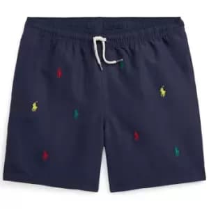Polo Ralph Lauren Boys All Over Logo Swim Shirts - Blue