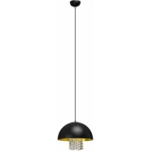 Black Metal with Crystals Pendant Light - Premier Housewares
